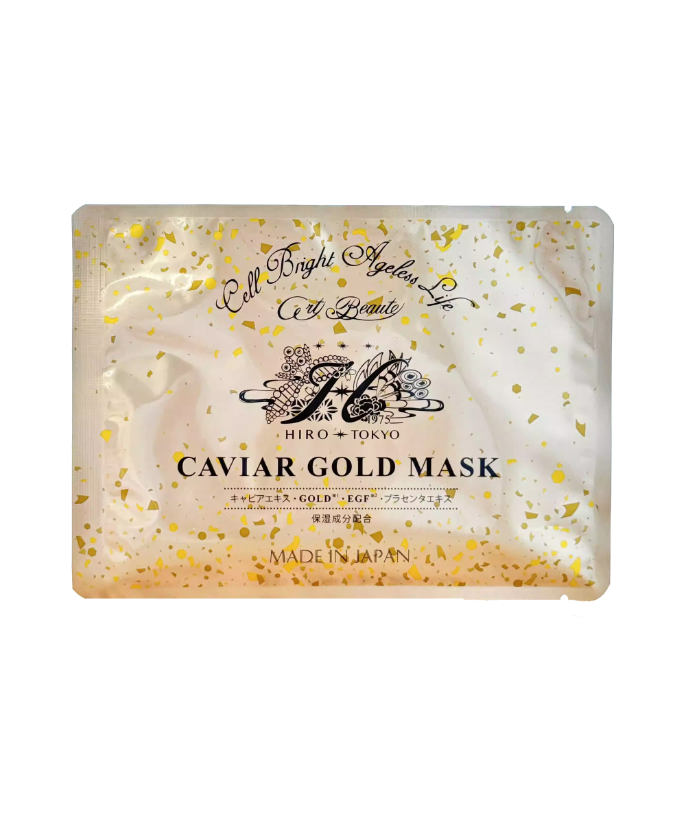 Hirosophy Caviar Mask GOLD - Премиальная тканевая маска для лица и шеи