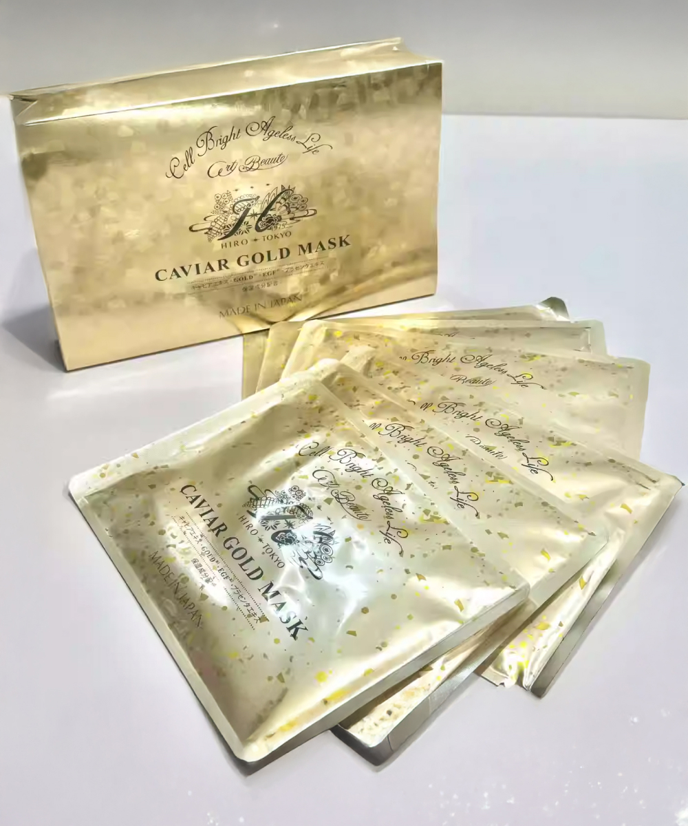 Hirosophy Caviar Mask GOLD - Премиальная тканевая маска для лица и шеи