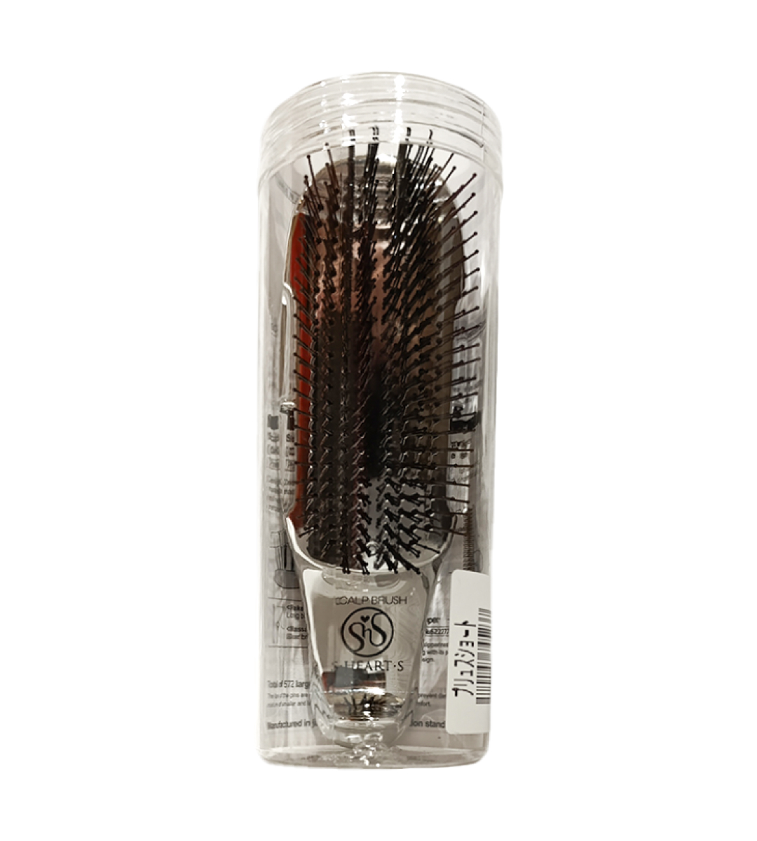 S-HEART-S Scalp Brush Short Silver - Расческа с короткой ручкой для ослабленных и тонких волос