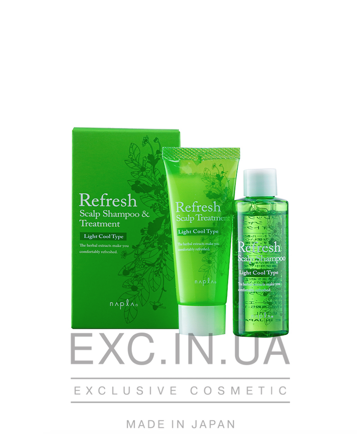 Napla Refresh Scalp Shampoo & Hair Treatment Light - Набор для чувствительной кожи (свежесть и рост)
